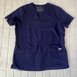 FIGS Technical Collection Women's Navy Blue Pocket Shirt Top -sz M